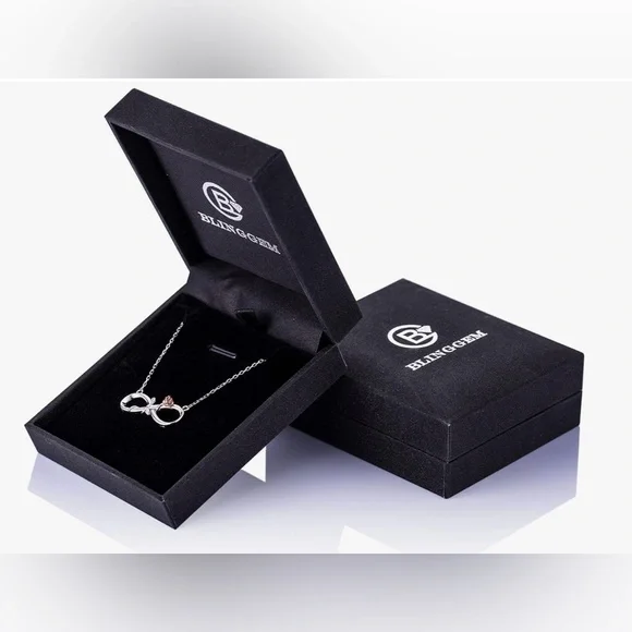 ELEGANT STERLING SILVER 925 INFINITY NECKLACE WITH ROSE GOLD FLOWER - Picture 4 of 4